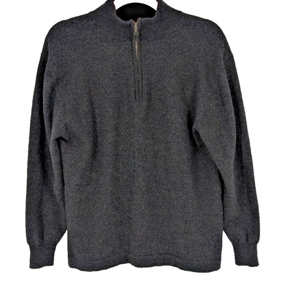 PRONTO UOMO Extra Fine Merino Wool Pullover Sweater LARGE Charcoal Academia Prep